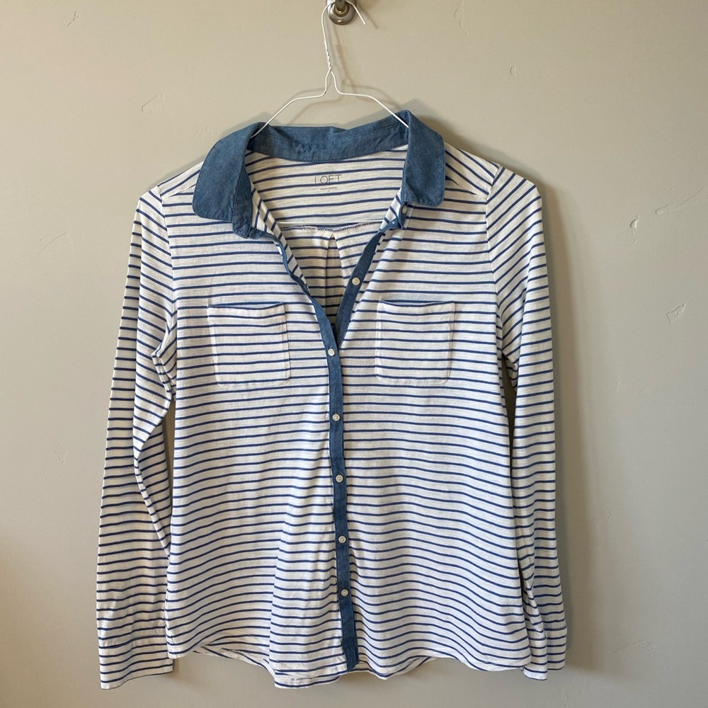 Loft Long Sleeve cotton shirt size Medium